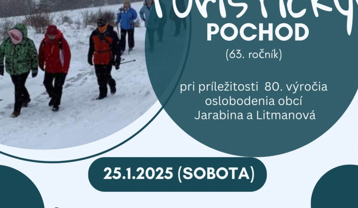 Pozvánka - Turistický pochod pri príležitosti 80. výročia oslobodenia obci Litmanová a Jarabina