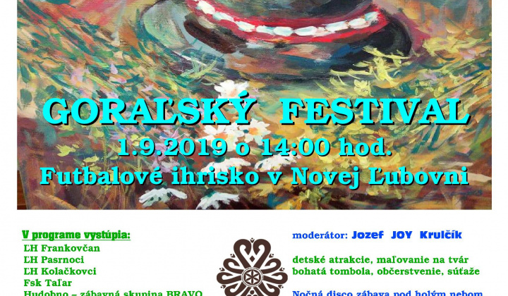 GORAĽSKÝ FESTIVAL - 1.9.2019 /Futbalové ihrisko v Novej Ľubovni/